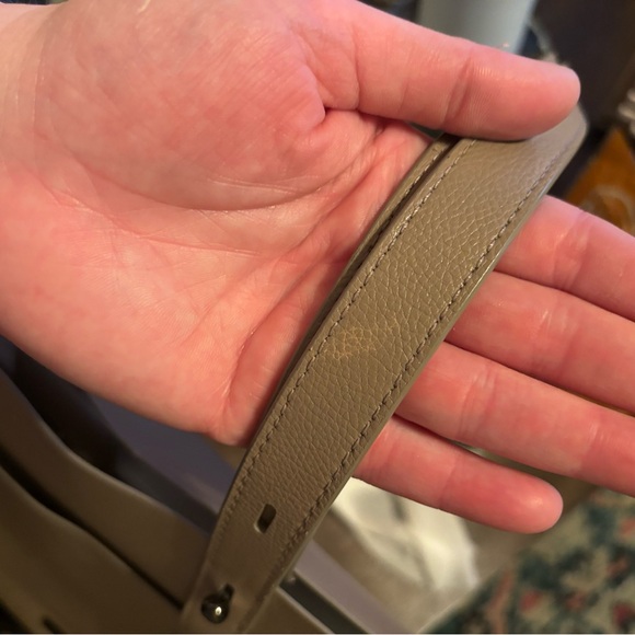 Rebecca Minkoff Leather Neutral Minimalist Tote Bag Purse - Picture 7 of 10